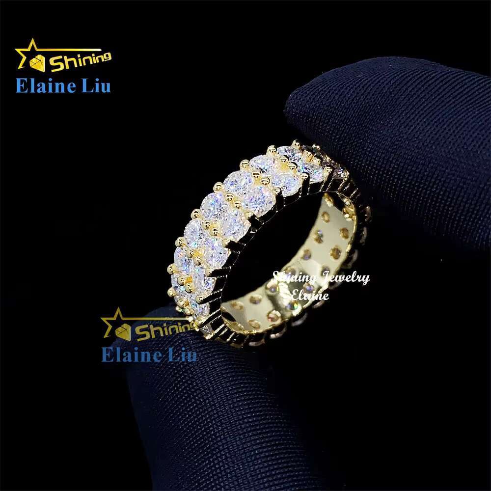 Pass Diamond Tester 925 Sterling Silver Diamond Cz Zircon or Vvs Moissanite Custom Fine Jewelry Rings