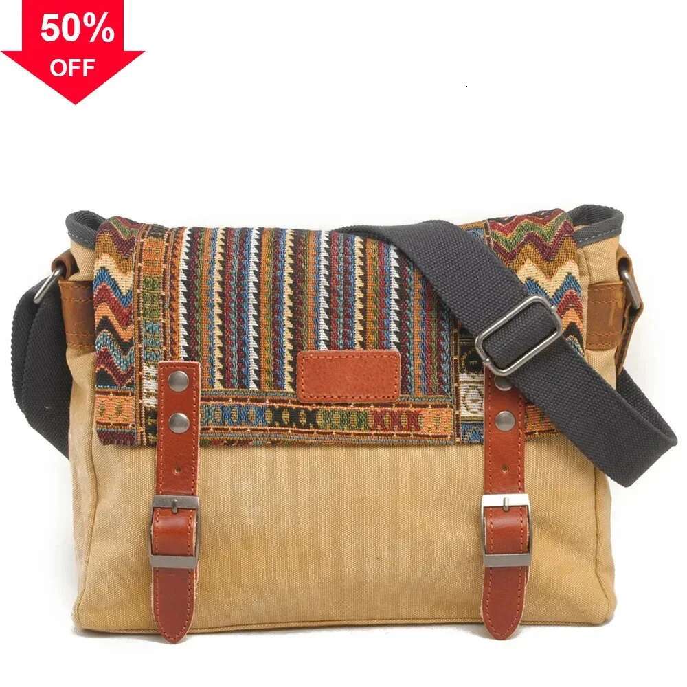 M181 Women Shoulder Vintage National Style Messenger Bag Travel Crossbody School Satchel Original Canvas Leisure Bags