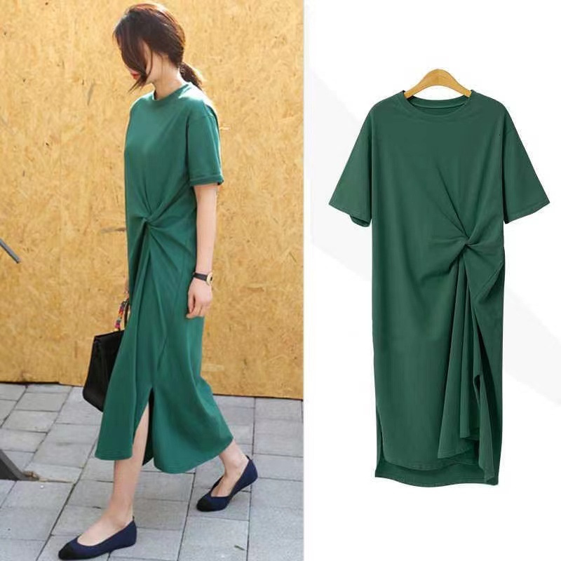 2025S Designer Women S T Shirt Short Sleeved T Shirt For Summer New Korean Oversized Women S Clothing Loose And Slim Knee Length T Shirt Dress Clothes