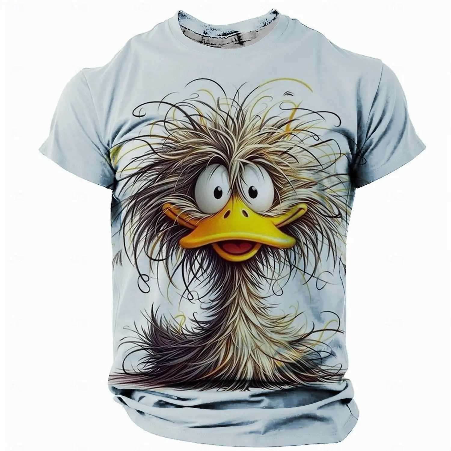 Animal duck pattern mens 3D printed T-shirt for summer street leisure sports quick drying round neck short sleeved mens topXJ250409