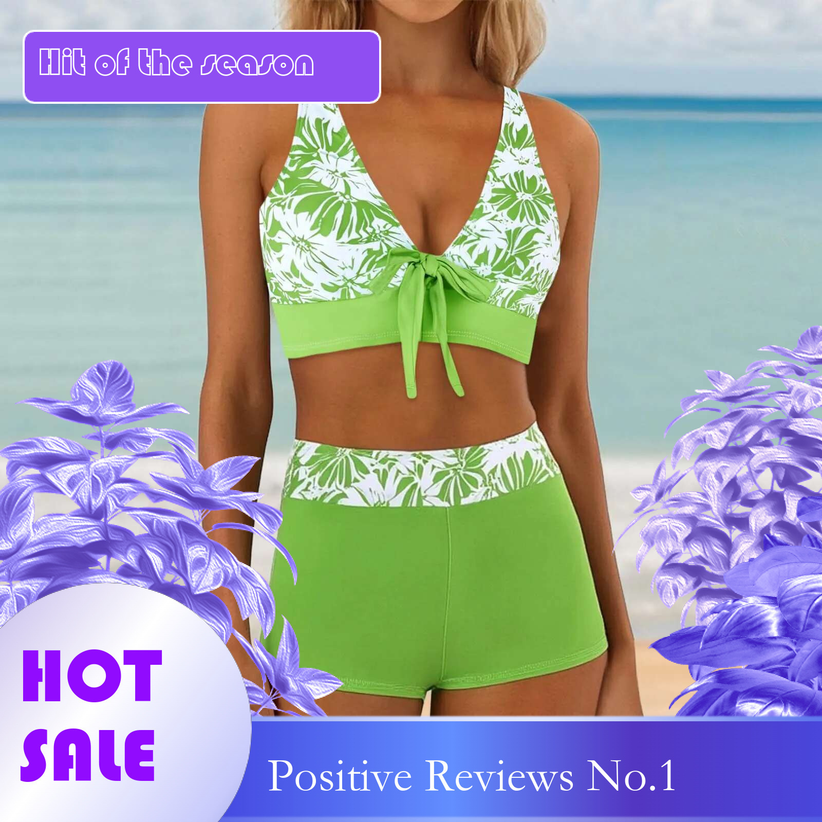 Dongdumaoyi Fashion Comfortable Beachwear Summer Women S Swimwear Maple Leaf Sexy Two Piece Tankini Shorts