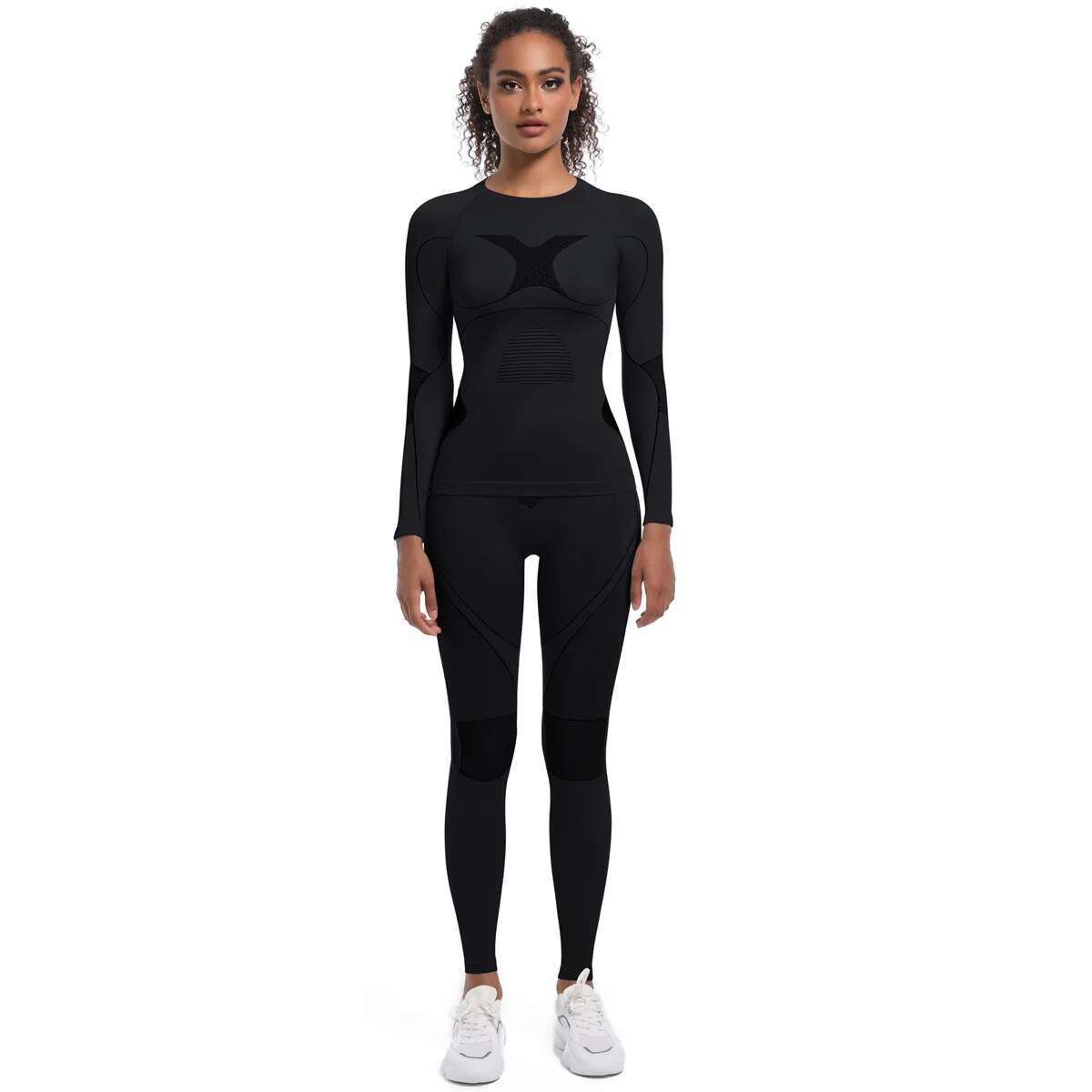 Women's Sets Long Sleeve Yoga Clothing Autumn Winter Seamless Ski Breathable Running Outdoor Cycg Sports Fiess Suit