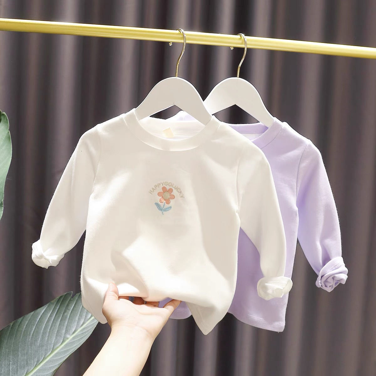 Ddmyshoesvip Female Spring Clothing Korean Version New Girls Fine Long Sleeved T Shirt Years Old Female Baby Cotton Small Fresh Base Shirt