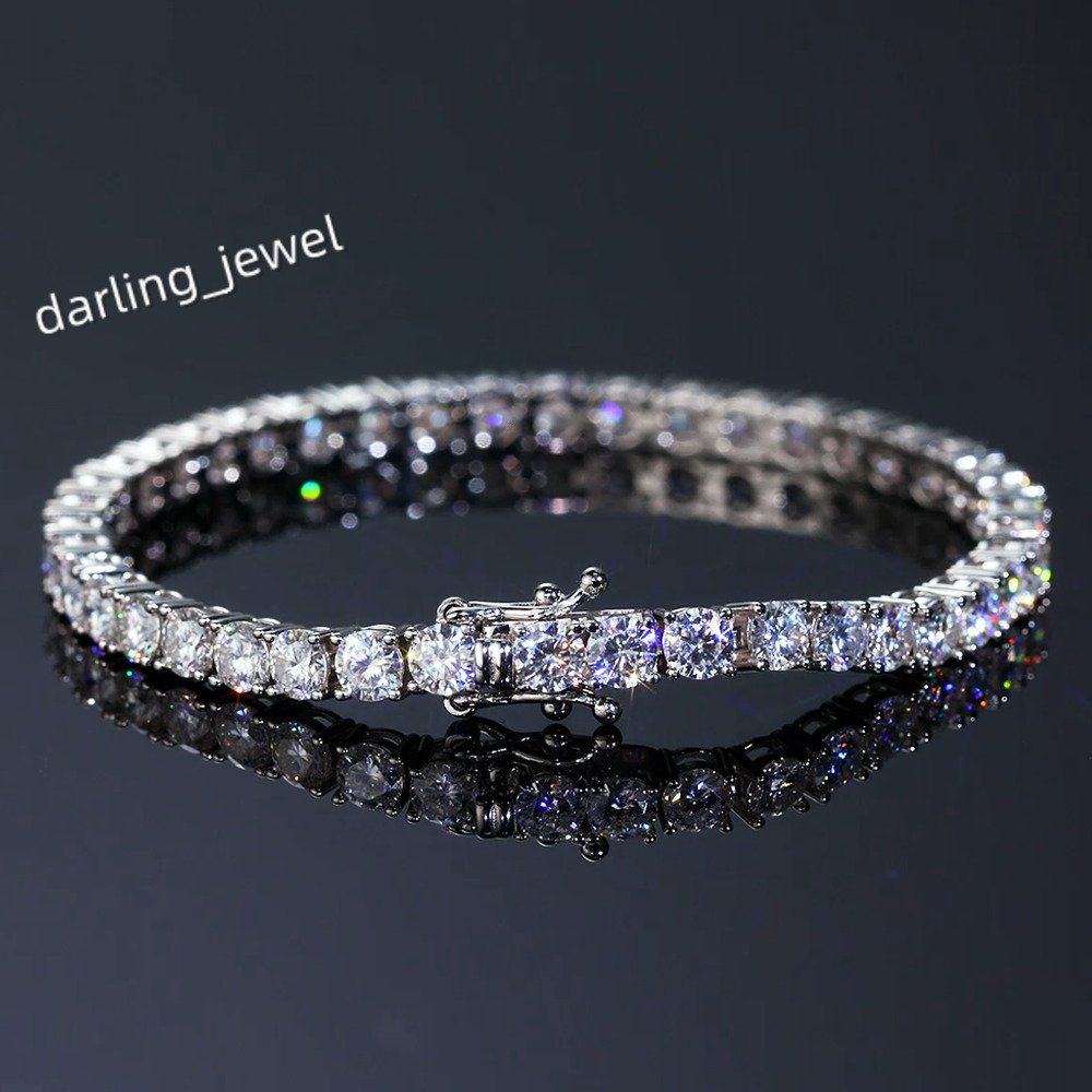 Luxury Moissanite Jewellery Gra 3mm 4mm Thin 925 Sterling Silver Men Gifts Vvs Lab Diamond Moissanite Tennis Bracelets for Women