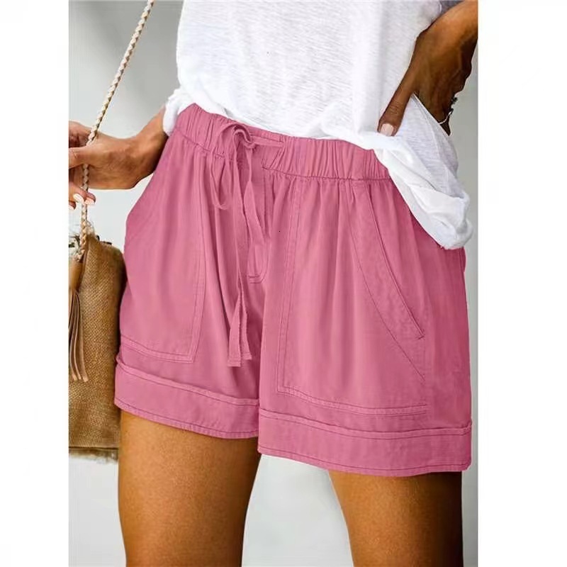 2025 New Designer Shorts Casual Women Summer New European Version High Waisted Lace Up Loose Wide Leg Shorts