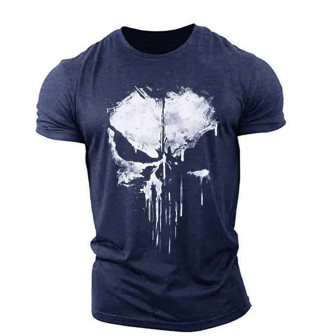 Punishment Skeleton Mens T-shirt Harajuku Street Top Fitness Sweatshirt Elastic Breathable Super Large Mens ClothingXJ250409