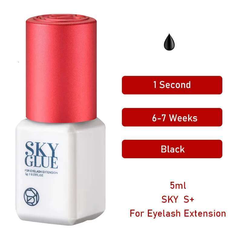 10 Bottles SKY Glue For Eyelash Extension Korea 5ml Black Red Blue Cap Beauty Health Lava Lash Shop Makeup Tools Adhesive
