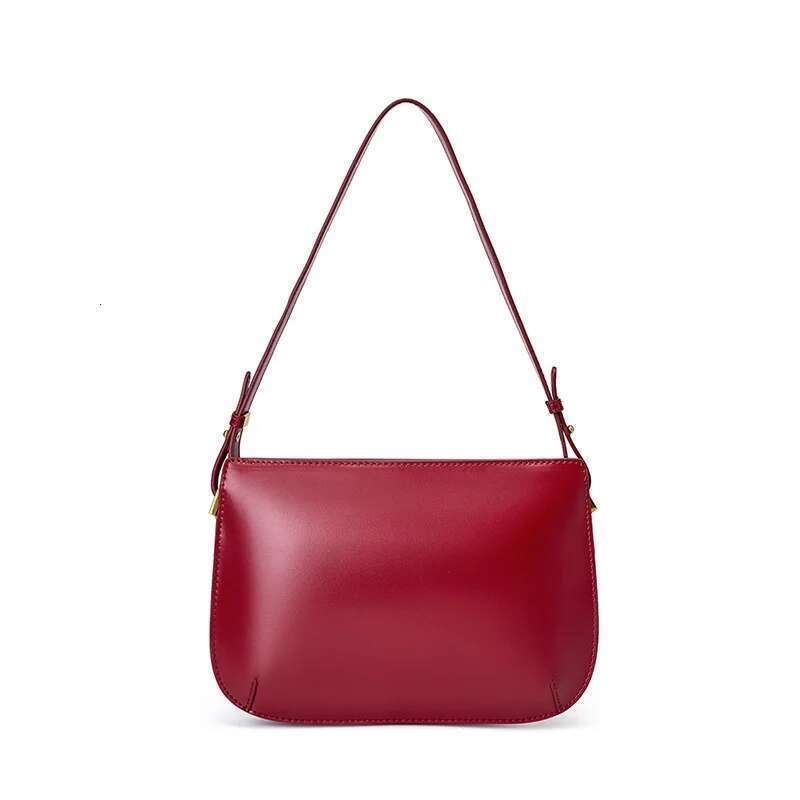YANATARI Genuine Leather Red Shoulder Woman Minimalist Crossbody Cowhide Handbags Female Armpit Bag