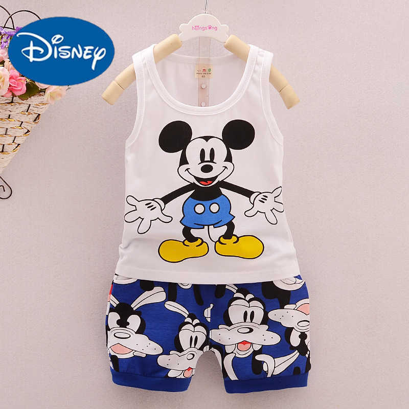 Disney Summer Boys Tank Top Set 2020 New Childrens Clothing Korean Edition Small and Medium Childrens Baby Clothes Summer Shorts SetXJ250409