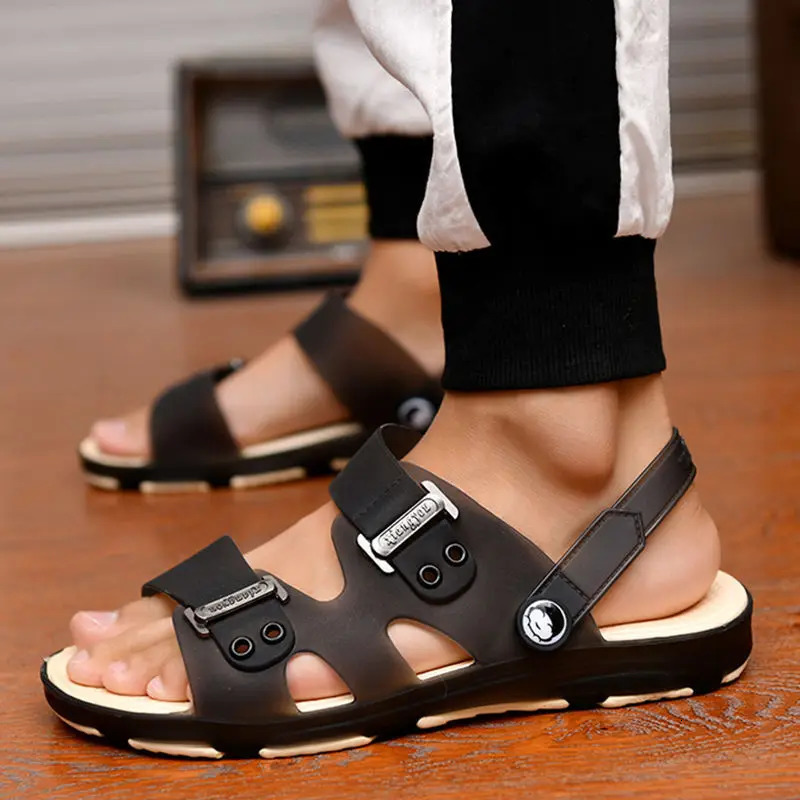 Summer Sandals Men Slippers Outdoor Beach Casual Shoes Zapatos De Hombre Indoor Durable Anti Slip Peep Toe 250403
