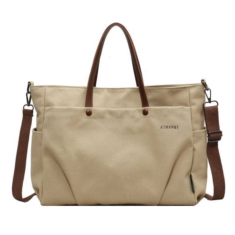 Pleats Large Capacity Canvas Wens Tote Bags Zipper Versatile Ladies Shoder Bags 2024 New 2025 Bolso Mujer Z250409