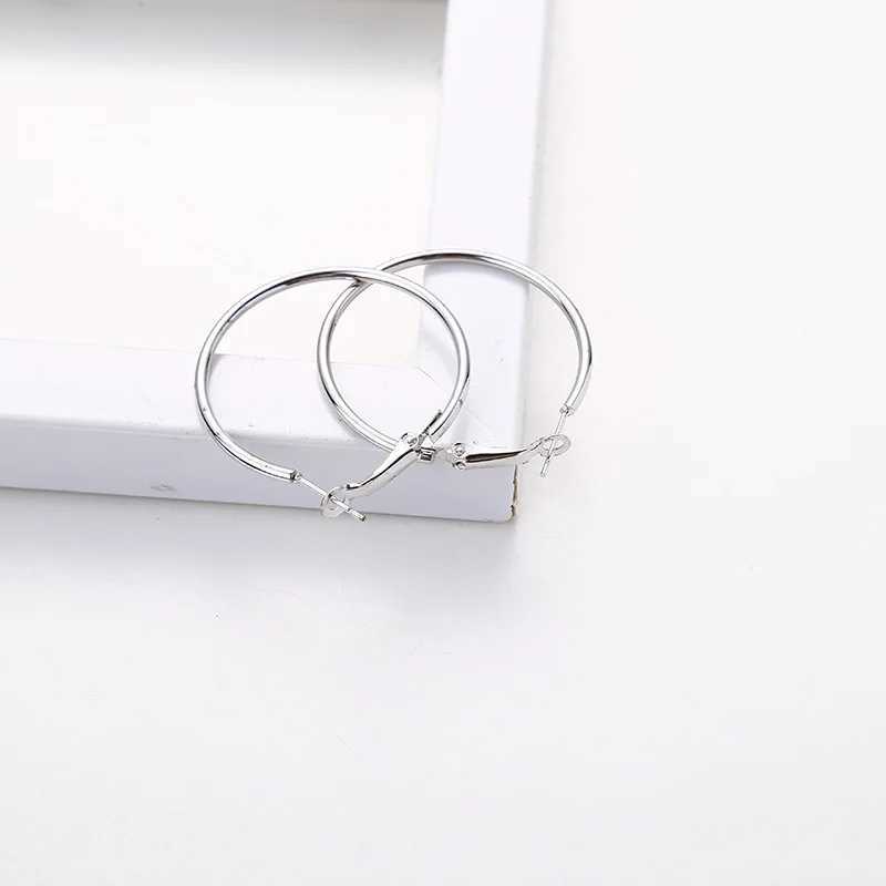 4.5.6CM Big Round Hoop Earring for Women Exaggerate Smooth Metal Rock Simple Personality Jewelry Accessories Brincos Orejeras Z250408