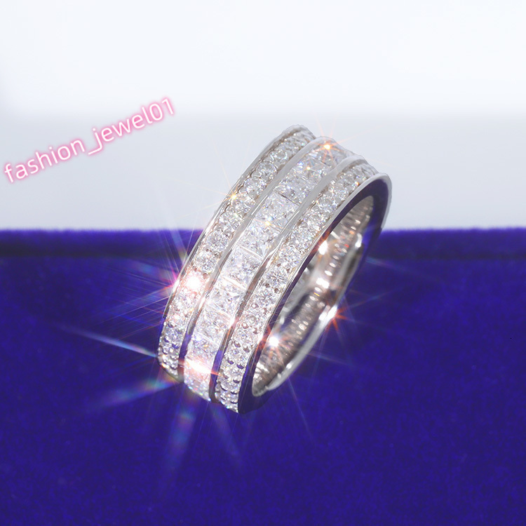 Fashionable Design Jewelry 925 Silver VVS Moissanite Iced Out Ring Cuban Ring for Hip Hop Men