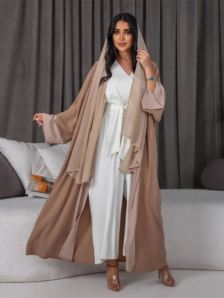 Ramadan White Muslim Kimono Abaya Dubai Islamic Arab Jalabiya Womens Costume Gown Long ue Women Musulmane Kaftans 250409