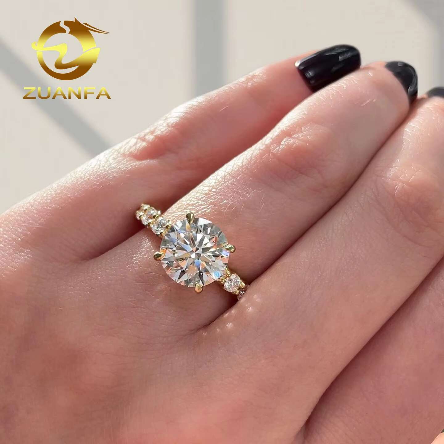 Pass Diamond Tester Vintage 925 Sterling Silver Wedding Engagement Women Flawless Moissanite Engagement Moissanite Diamond Ring