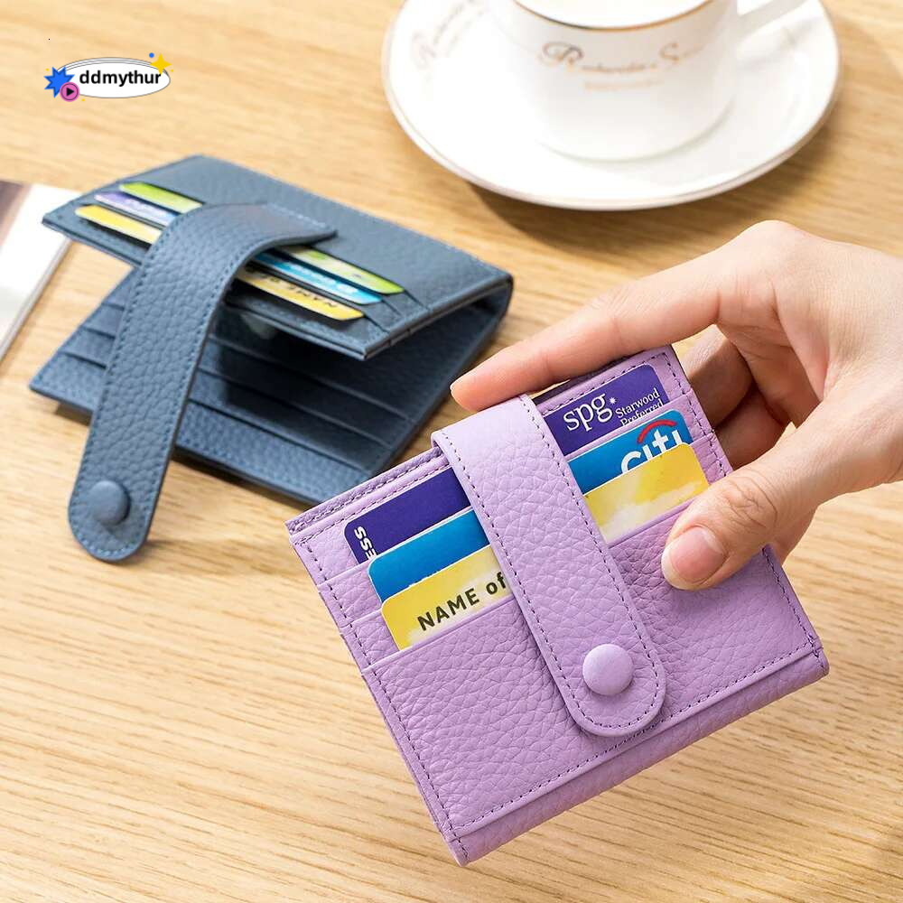 Ultra-thin Genuine Leather Female Wallets Multifunction Small Soft Cowhide Coin Purse Card Holder Money Bag For Men Women ddmythur