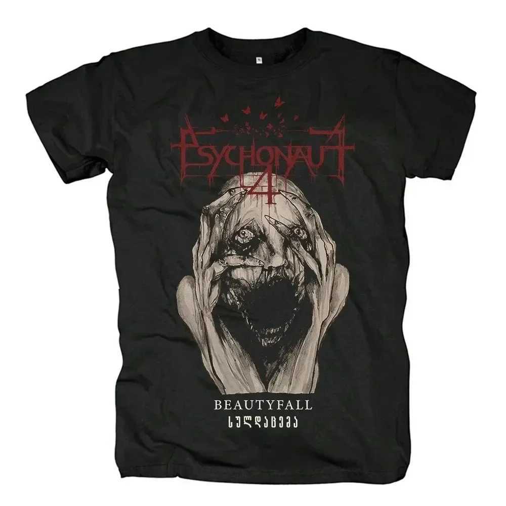 Psychonaut4 T-shirt Black Metal Belt T-shirt Mens Fun Pattern Printed Cotton T-shirt Harajuku Street Clothing T-shirt Top UnisexXJ250409