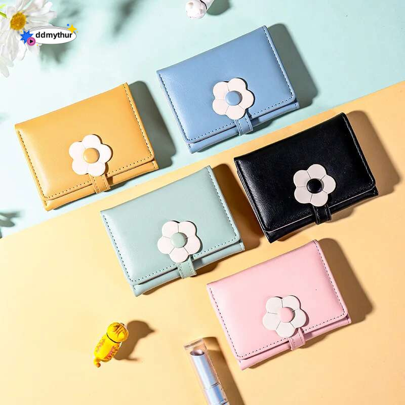 Fashion Women Gift 2025 Purse Ladies Short Cute wer Fresh Korean Coin purse Card Holder Small Zipper PU Leather Wallet ddmythur