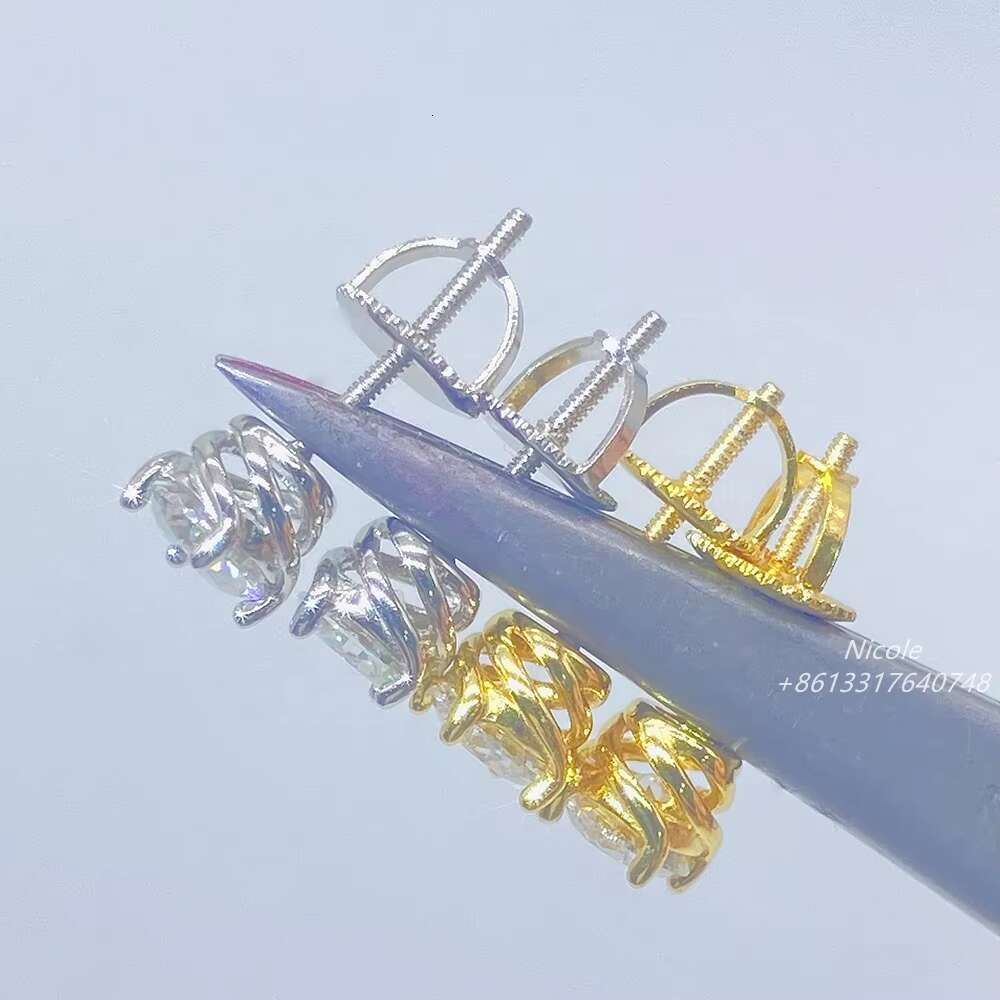 Hot Sale Mens Earring Ear Stud Mini Gold Plated Screw Back Vvs Mens Moissanite Earrings