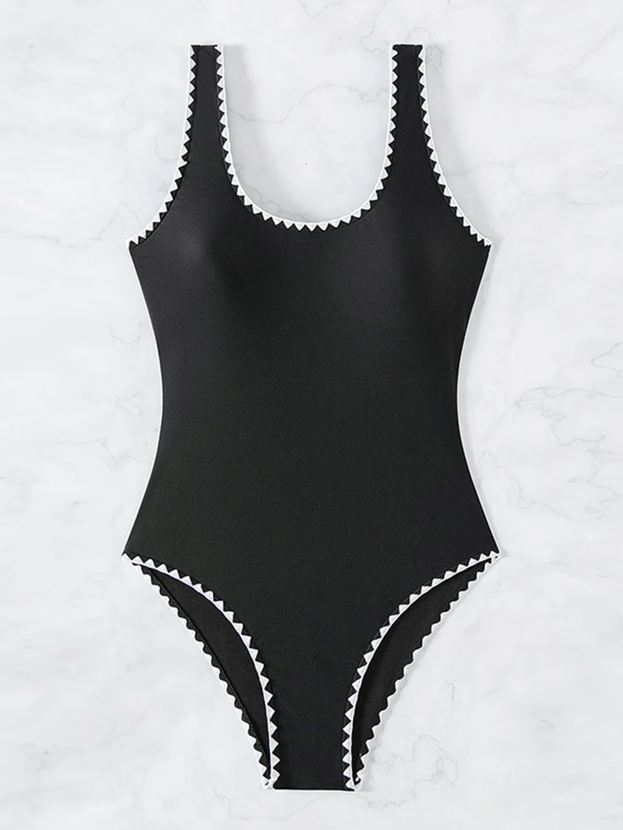 black swimsuit womens onepiece solid sexy yukata 250409