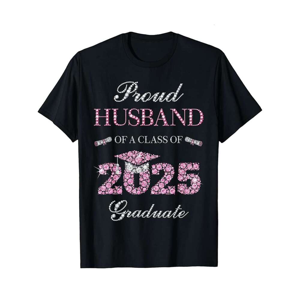 Designer T shirt Proud Husband Of A Class Of 2025 Graduate - 220g Tshits