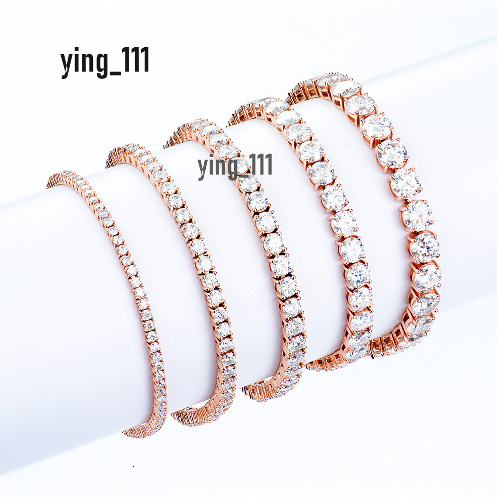 Moissanite Tennis Bracelet Rose Gold Plated 925 Sterling Silver D VVS Pass Diamond Test Hip Hop Trendy for Women Fine Jewelry