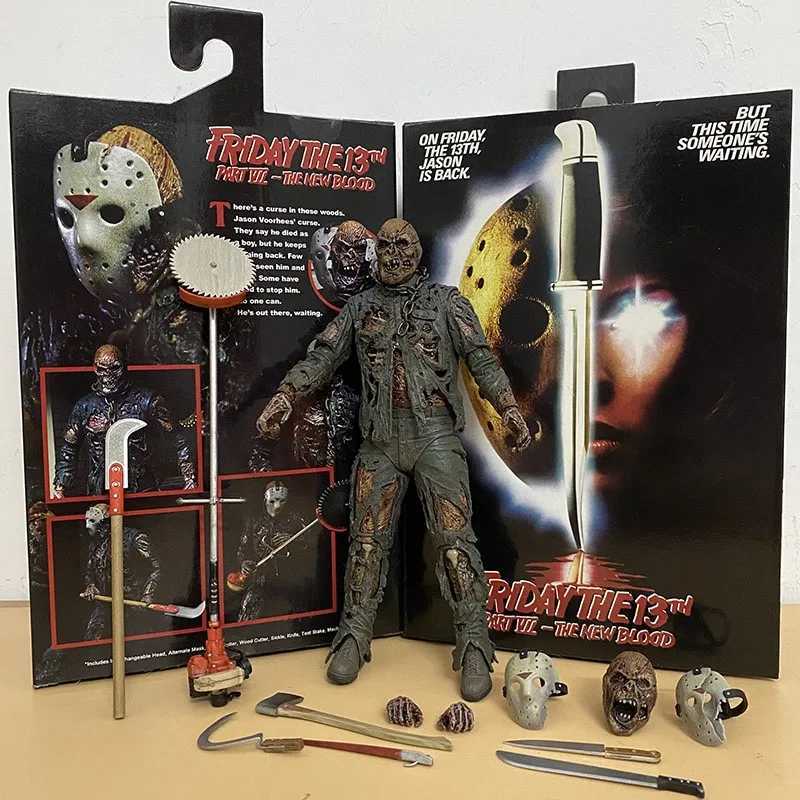 NECA Friday Thirteenth Digital Toy Freddy Jason Voorhees Blood Action Picture Jason Collectable Model Christmas Halloween Gift M250409
