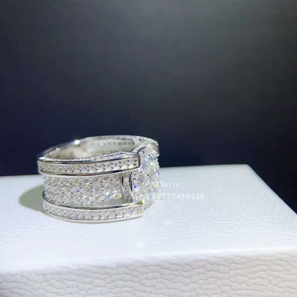 Luxury Style Custom Jewelry Silver 10k 14k 18k Vvs Moissanite Diamond Ring Men Diamond Ring Pass Diamond test Hip Hop Ring
