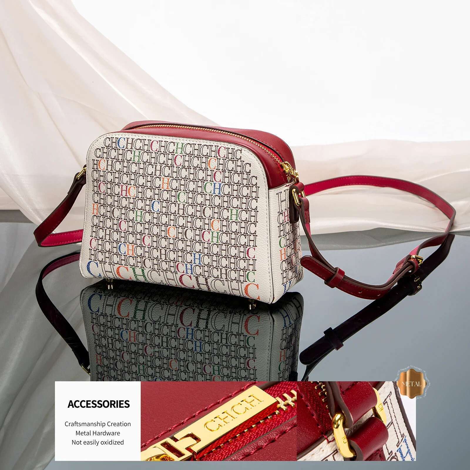 Classic Handbag Fashionable Designer Women's Square PVC Printed Shoulder Bag