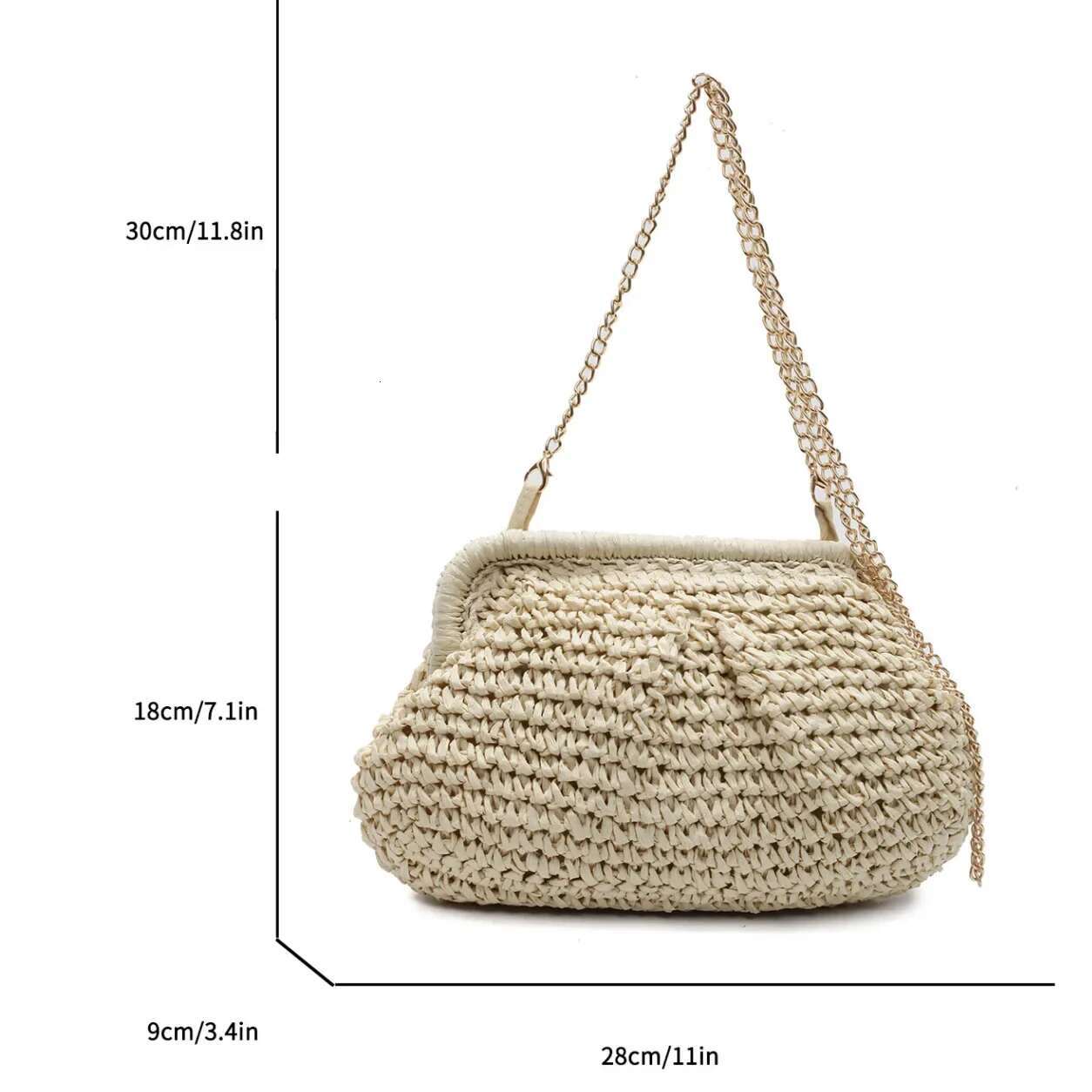 Summer Designer Hollow Out Shoulder Straw Weaving Clutch Purse Women Dumpg Crossbody Beach Bag Fashion Cloud Pouch