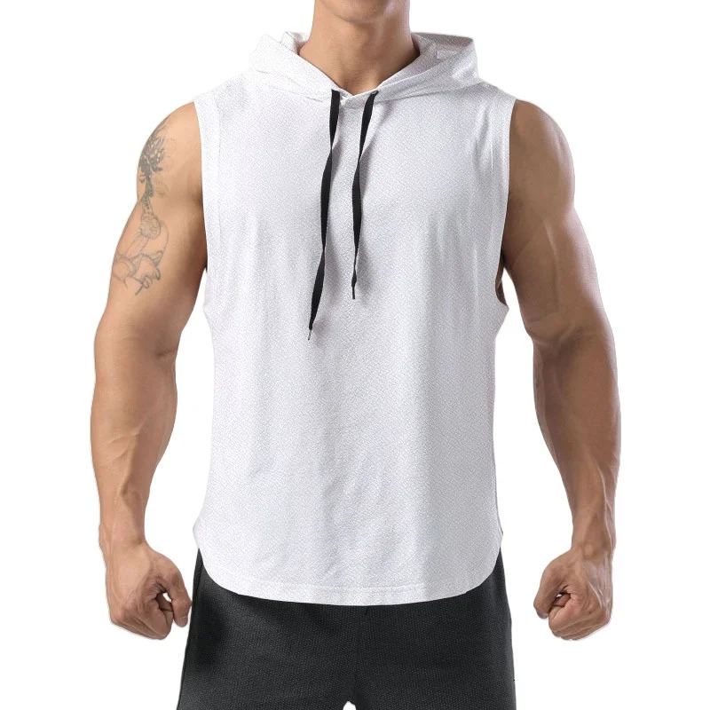 Summer mens fitness vest quick drying sleeveless basketball running casual Tshirt top 250409