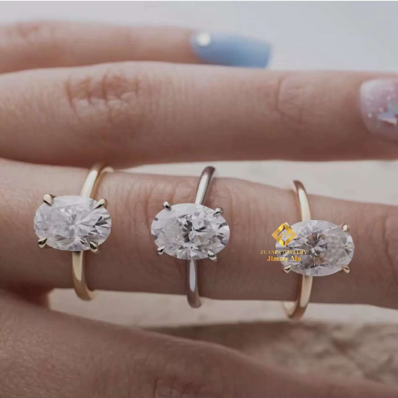 GRA Certificates Gorgeous 3CT Oval Diamond 10k Solid Gold Moissanite Engagement Ring Wedding Bridal Jewelry Sets