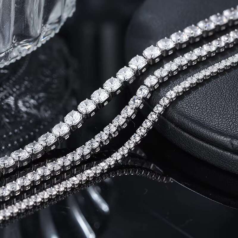 RINNTIN SB94 3mm Cubic Zirconia 925 Sterling Silver Bridal Wedding Jewelry Women Men Diamond 3A CZ Tennis Bracelet