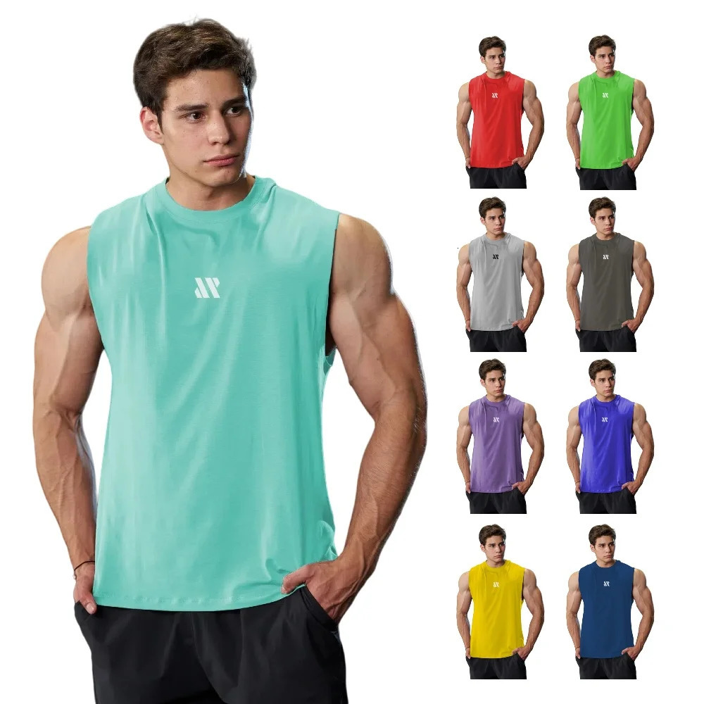 Mens Bird Eye Fabric Tank Top Summer Breathable Cool Comfortable Sports Fitness Shirt Fashion n 250409