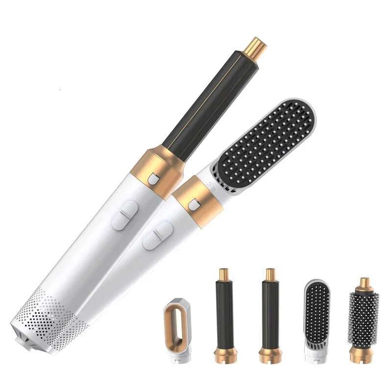 Professional Styler 5 In 1 Low Noise Curg Straightening Hair Drying 1000W Hot Air Brushes