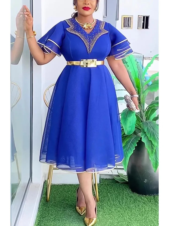 African Dresses for Women Plus Size Clothes Dashiki Ankara Turkey Outfits Elegant Muslim Wedding Party Skirts 250409