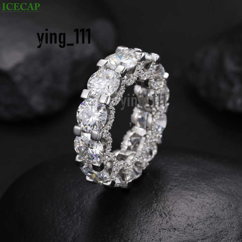 Luxury Custom VVS Moissanite Diamond Jewelry Ring Gold Plated 925 Sterling Silver Wedding Ring for Men Women Iced Out Charm Ring