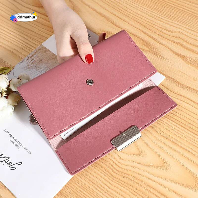 New Korean-style Long Handbag Three Fold Multi-card Slot Fashion Simple Women's Pu Leather Wallet ddmythur