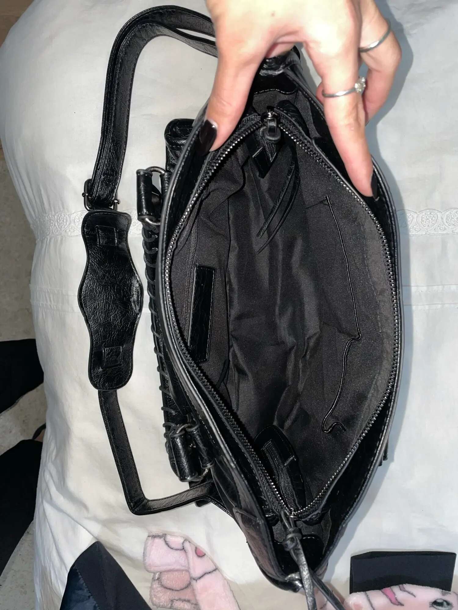 Large Capacity Tote For Women Designer City Motorcycle Shoulder Bag 2024 Autumn And Winter Handbag Splicing Crossbody