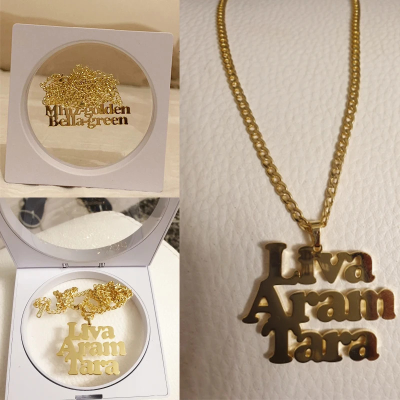 Custom Name Necklace Personalized Jewelry Name Chains With Pendants Stainless Steel Jewelry Gold Necklace For Women Neck Choker 250409