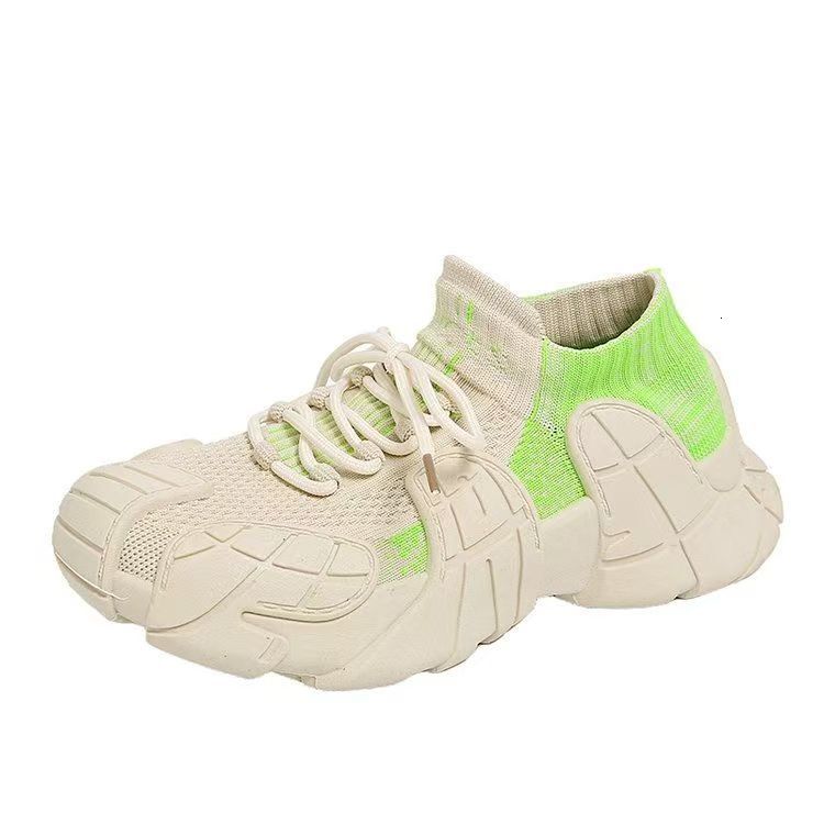C International Fansen Breathable Socks Shoes Women's Shoes 2025 New Coconut Shoes Thick soled Sports and Leisure Shoes Soft soled