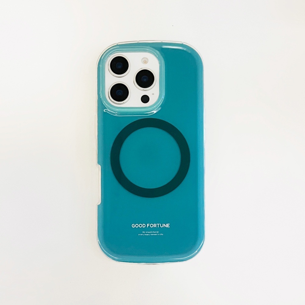 Orange Green Magnetic Material Phone Case Compatible with iPhone 17/16 Pro Max Simple Solid Color Case iPhone 15/14 Pro