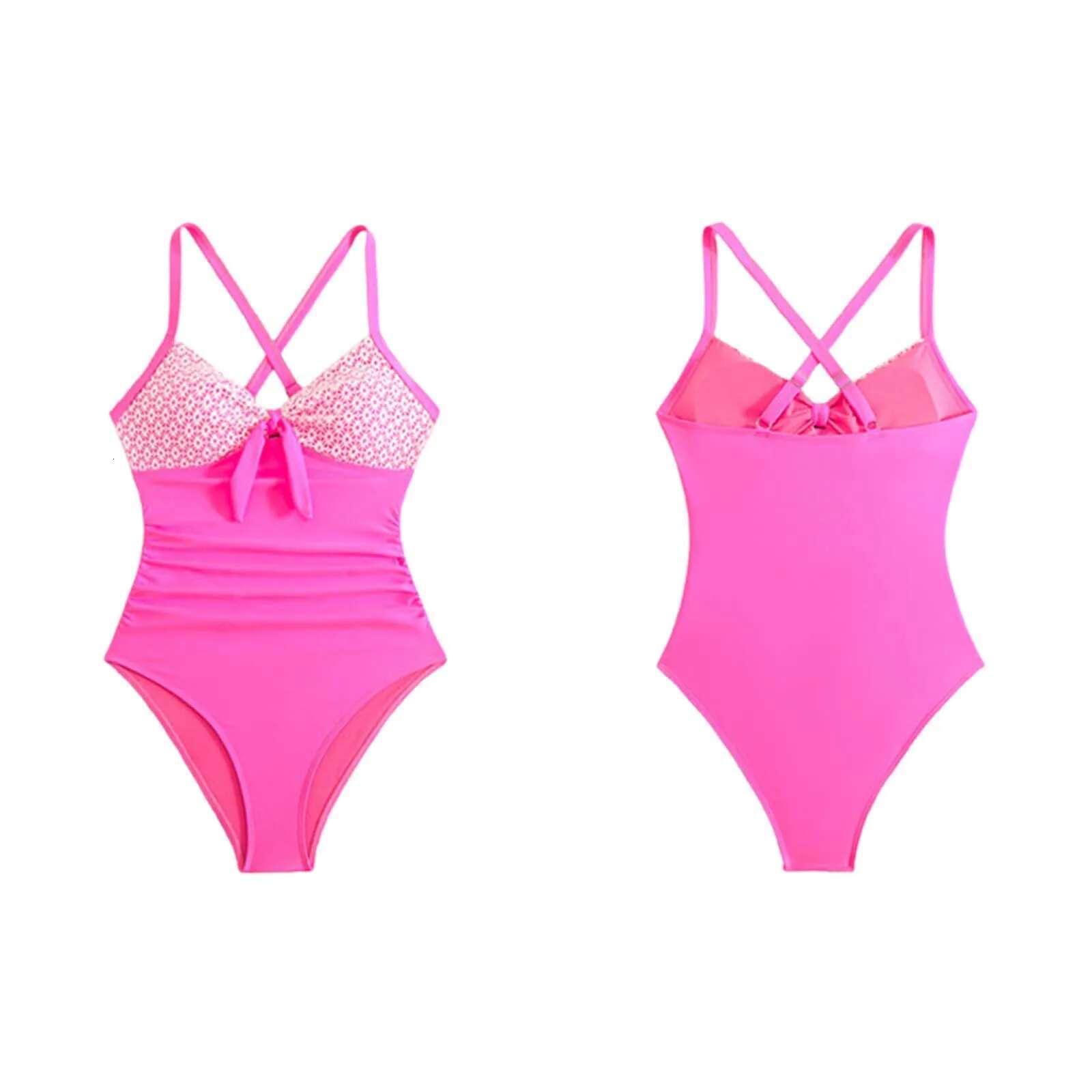 Dongdumaoyi Sexy Push Up Tummy Control Swimwear Women Blue Leaf Print Padded Deep V One Piece Swimsuit Beach Bathing Suit Bodysuit Monokini