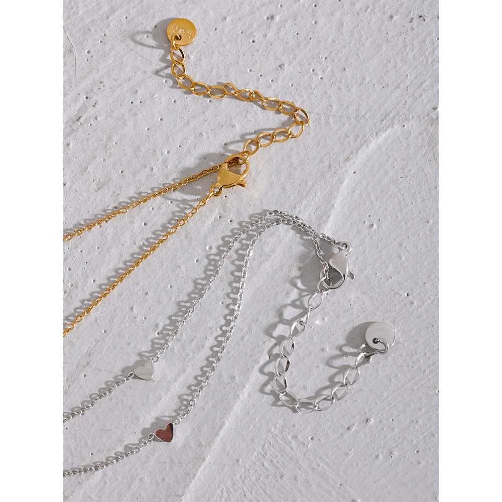 Yhpup Rust Proof Stainless Steel Heart Chain Anklet Gold Silver Color 18K PVD Plated Summer Fashion Jewelry for Women Z250408