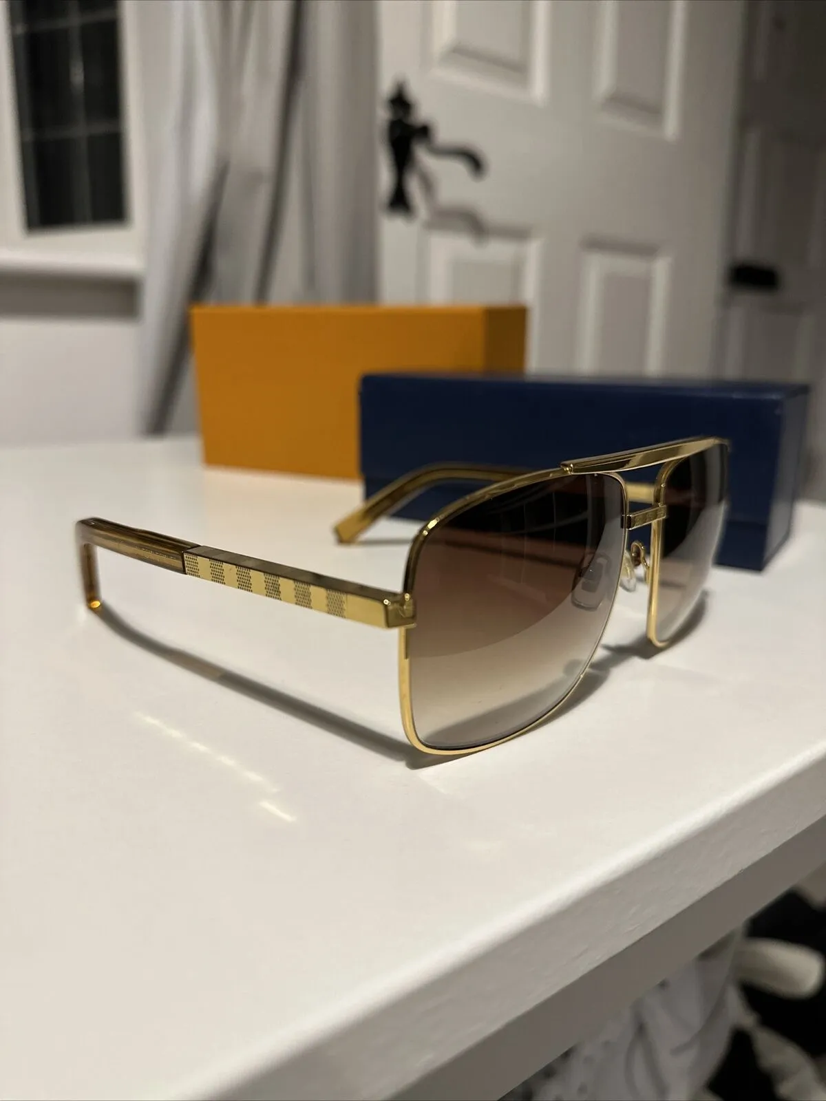men metal sunglasses new fashion classic style gold plated square frame vintage design outdoor classical model 0259 with case2025