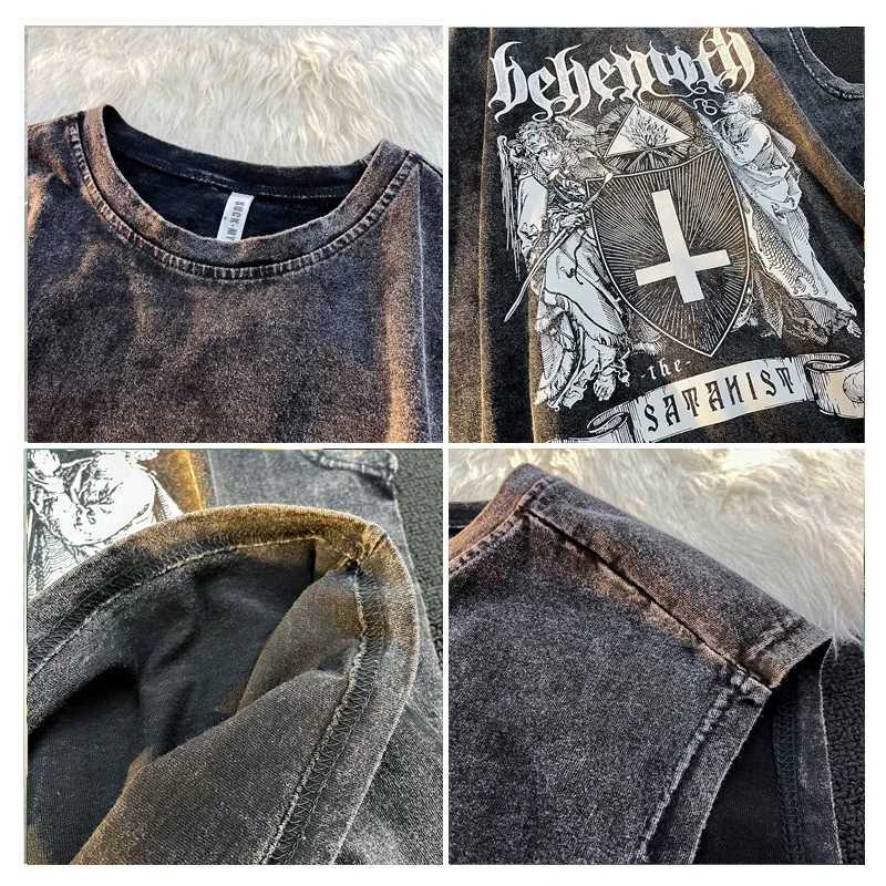 100% pure cotton American retro sleeveless T-shirt suitable for summer men and women Super Fire Small vest topXJ250409