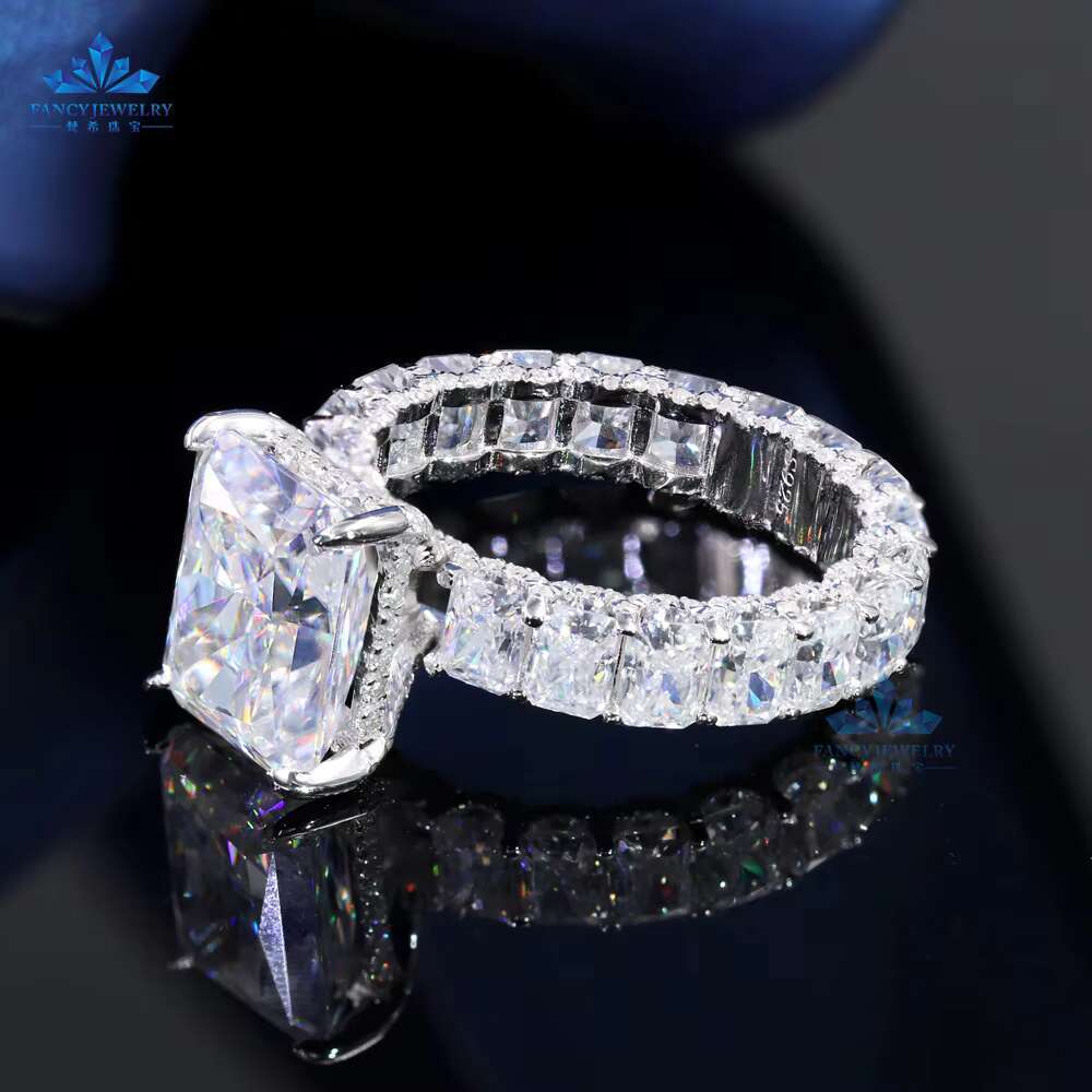 Wholesale 10K 14K 18K Gold Vvs Moissanite Engagement Rings Women 925 Silver Diamond Emerald Radiant Oval Cut Gold Ring Jewelry