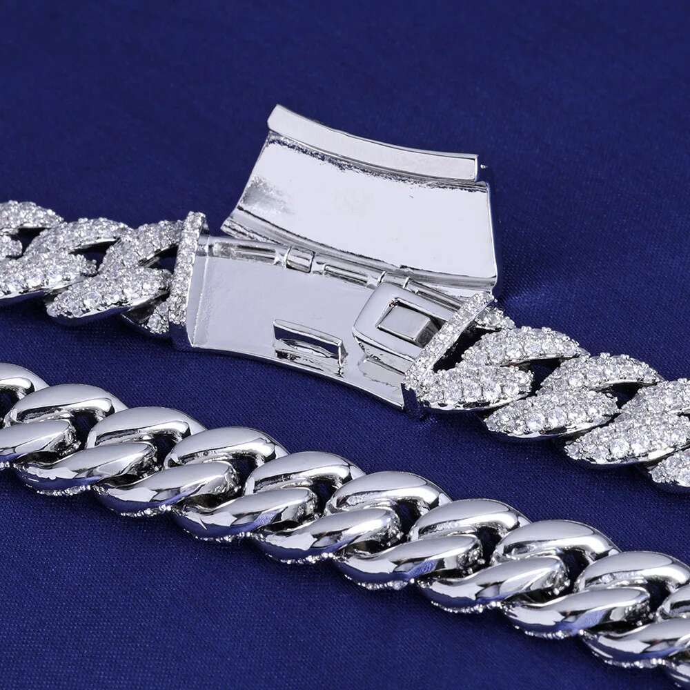 2024 Fashion Hip Hop 5A+ CZ Stone Bling Iced Out 13mm Cuban Link Chain Necklace for Men Rapper Jewelry