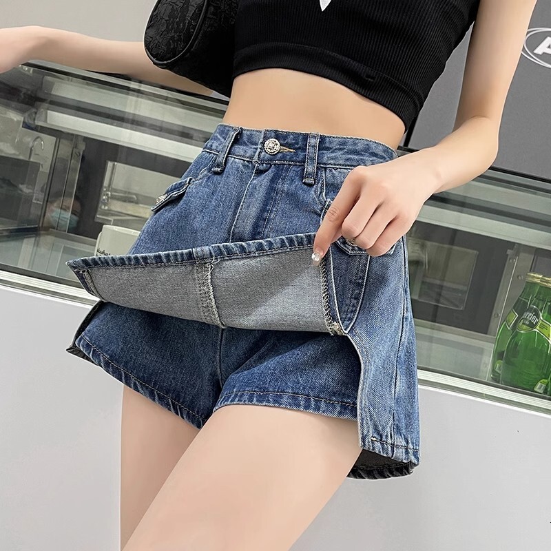 2025S Designer Shorts For Women High Waisted Denim Shorts Pants Skirts Women S Summer New Styles Spicy Girls Versatile Loose Slimming Fake Two Hot Pan