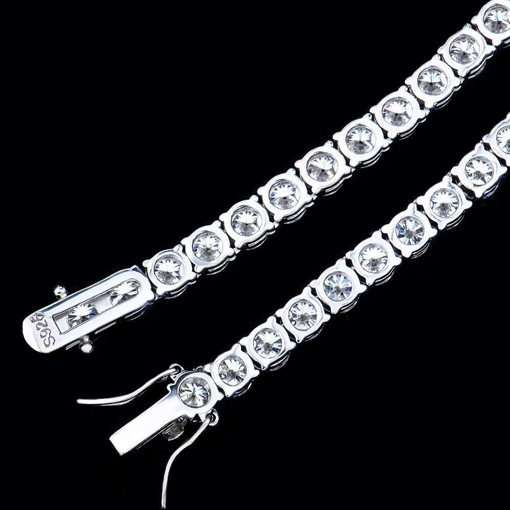 XingYueGems Hip Hop Style 925 Silver 3mm 4mm 5mm 6mm Moissanite Jewelry Necklaces Tennis Chain Design